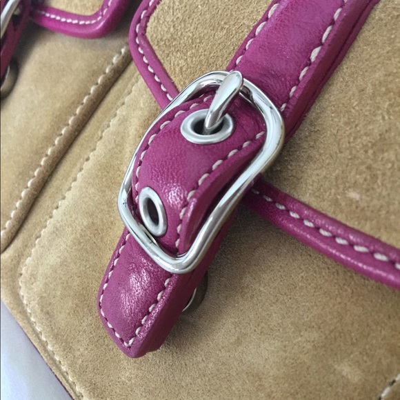 Coach Wristlet Suede Pink/tan - Picture 4 of 8